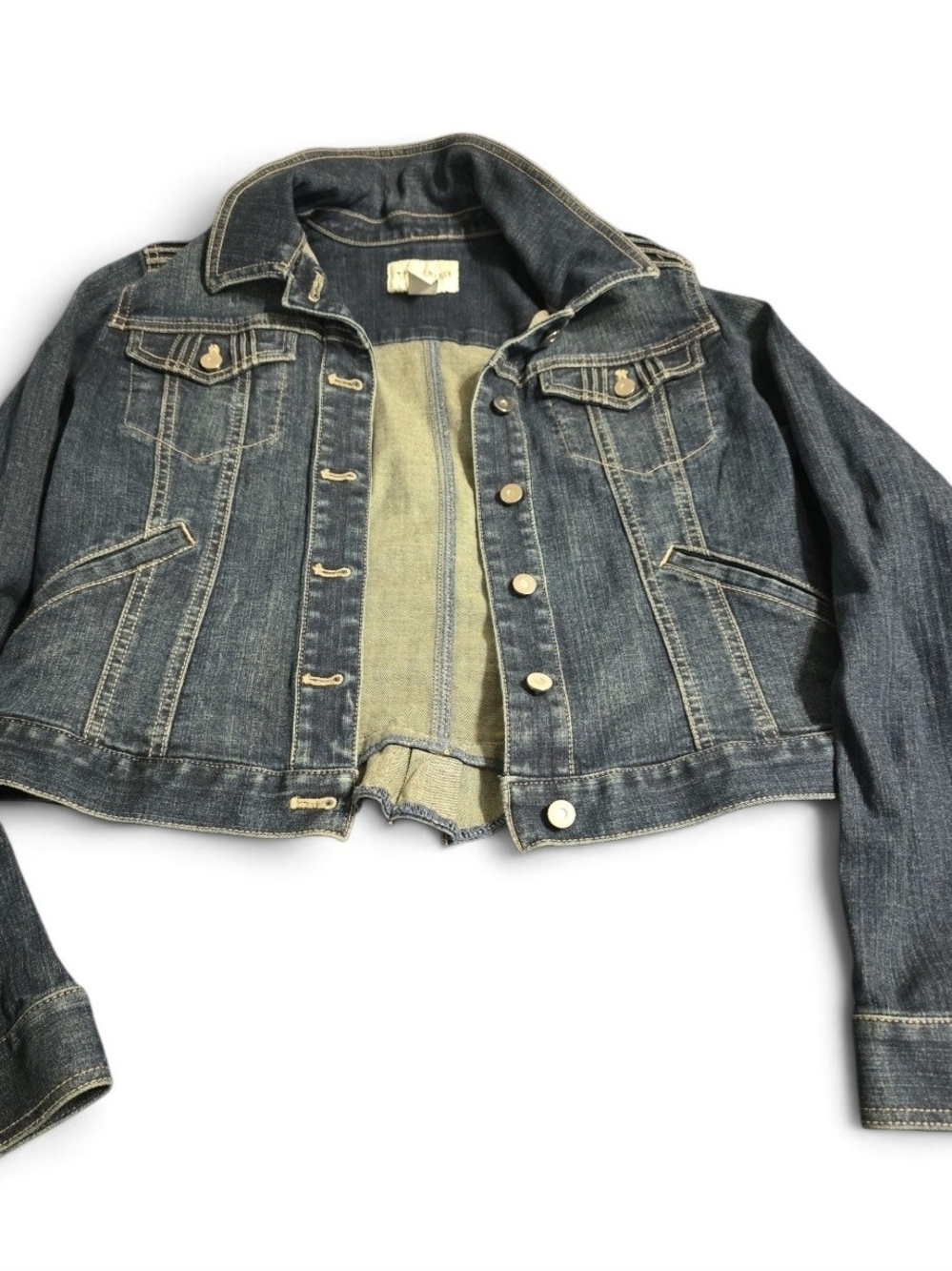 White House Black Market Dark Blue Denim Jacket 10 Trucker Outerwear